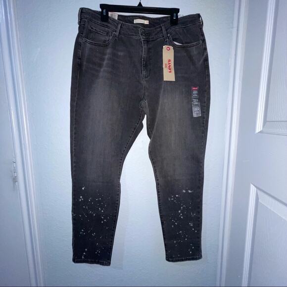 NWT Levi's Sleek Gray 711 Skinny Jean Black Size 20W Comfort - Picture 2 of 5